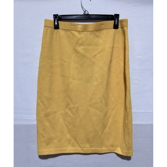 ST JOHN COLLECTION Women's Canary Yellow Wool Blend Skirt Size 12 NWT - Picture 1 of 3
